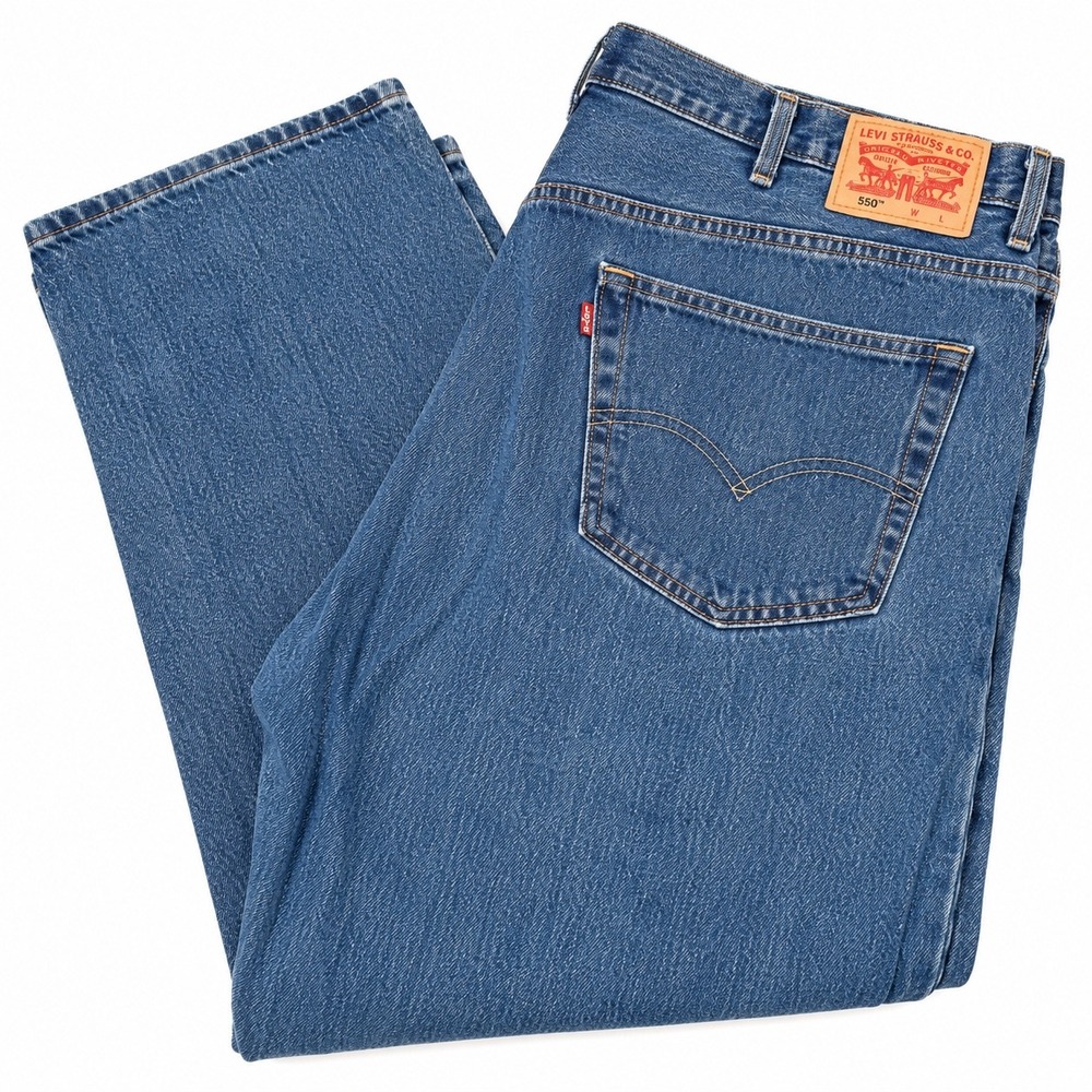 Levi's 550 Men's Jeans 46x32 Relaxed Fit Tapered Leg Medium Wash Denim